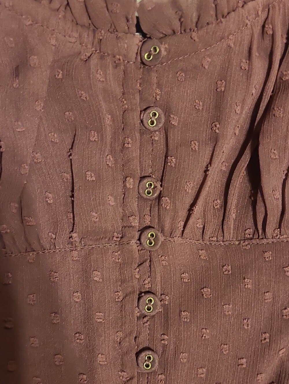 FLAWED-Patrons Of Peace Swiss Dot Burgundy Maxi - Picture 4 of 13